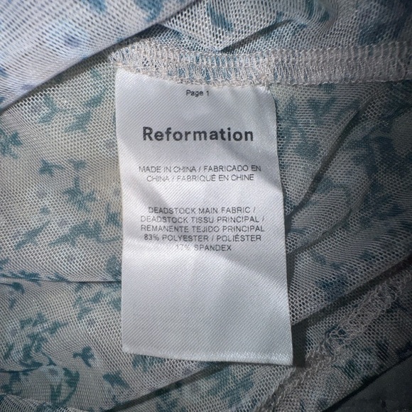 Reformation Kynlee sheer knit mesh floral Ruched Camisole top. Size Small - Picture 5 of 13